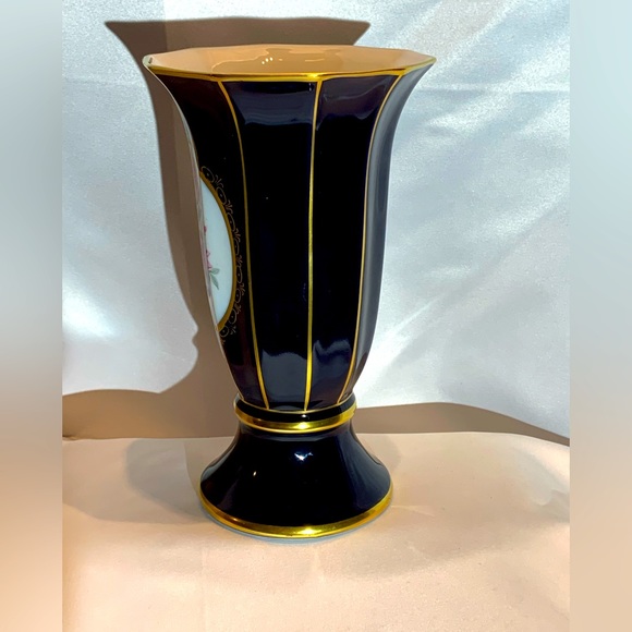 Vintage Echt Kobalt Graf Von Henneberg Porzellan Vase - Picture 9 of 10